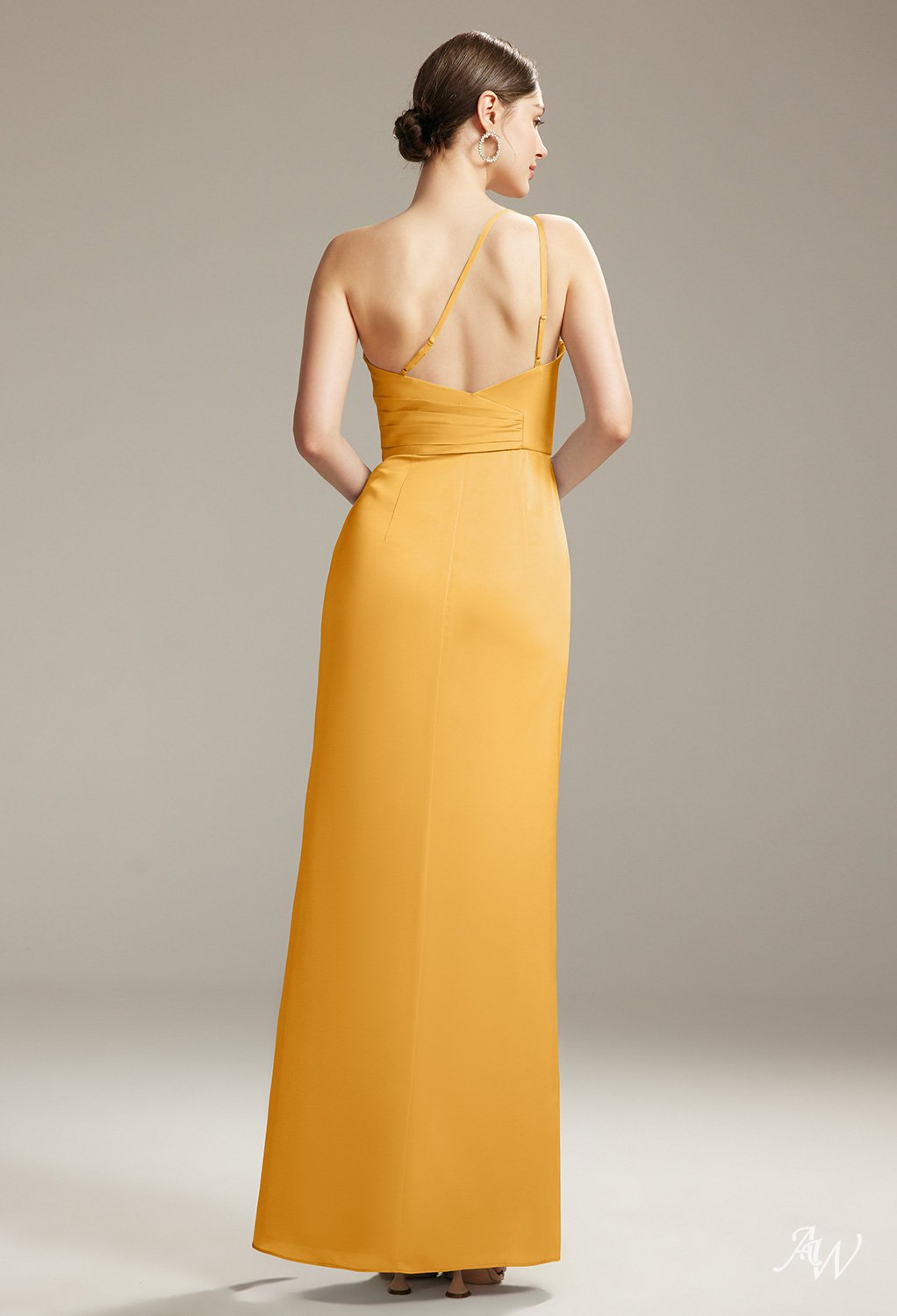 AW Arum Mango Satin Charmeuse Bridesmaid Dresses image2